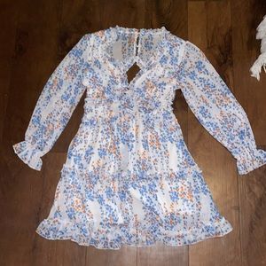 Mid length long sleeve floral dress size small